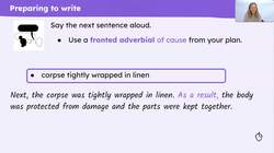 Writing the second section of an explanation text about mummification Instructional Video