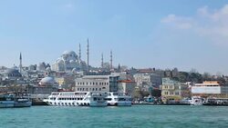 Istanbul Turkey Blue Mosque and Hagia Sofia landmarks, sightseeing destinations Stock Footage