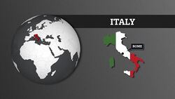 Earth Sphere Map and Italy Country Map with National Flag Stock Footage