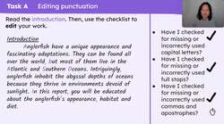 Writing a section about anglerfish habitat for a non-chronological report Instructional Video