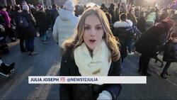 People gather in Grand Army Plaza to celebrate Hanukkah, light one of the largest menorahs in the world News Clip