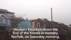 Demolition of five homes on erosion-hit coastline begins News Clip