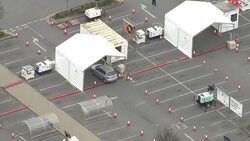 Aerials of Wembley Ikea coronavirus testing site News Clip