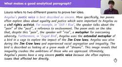 Analytical paragraphs: Maya Angelou’s poetic voice Instructional Video