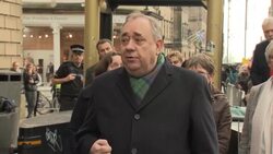 Former Scottish first minister Alex Salmond gives statement outside the High Court surrounded by police and the media after a preliminary hearing on sexual assault charges News Clip