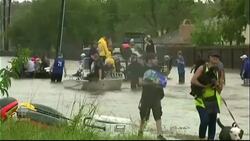 Houston flooded by Tropical Storm Harvey News Clip