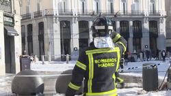 CLEAN : Piles of snow remain in a frosty Madrid after Storm Filomena News Clip
