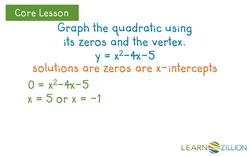 Graphing Parabolas Using Zeros and Vertex Instructional Video