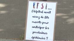 CLEAN : French hospital staff sound alarm over conditions at Paris demo News Clip