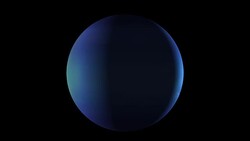 Planet Neptune rotating in its own orbit in the outer space. 3D Rendering Stock Footage