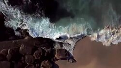 High angle view of the beautiful coastline Stock Footage