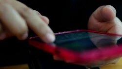 Close up of woman are using mobile Stock Footage