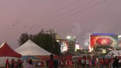 CLEAN : Air Force bombers perform flyover for the 55th Super Bowl News Clip