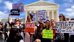 Protesters Demonstrate Against President Trump's Supreme Court Nominee Brett Kavanaugh At The Supreme Court Stock Footage