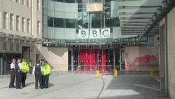 BBC entrance sprayed with red paint ahead of pro-Palestinian march News Clip