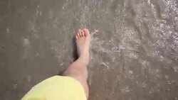 Feet walking in the water in a Beach at Bali, Indonesia Stock Footage