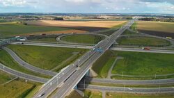 highway road interchange (aerial) Stock Footage