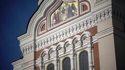 Alexander Nevsky Cathedral is an orthodox cathedral in Tallinn Old Town, Estonia. It was built to design by Mikhail Preobrazhensky in a typical Russian Revival style Stock Footage