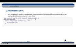 Complete Java SE 8 Developer Bootcamp - Static Imports Instructional Video