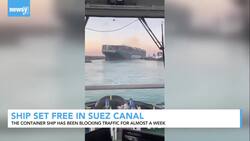 Giant Container Ship Set Free In Suez Canal News Clip