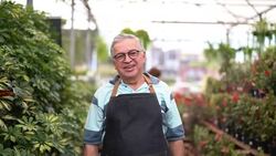 Portrait of Garden Market Employee / Owner Stock Footage