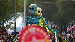 Parade of Day of the Dead in Mexico Stock Footage