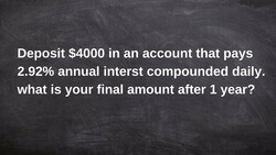 Determine the final value for Compound interest problems Instructional Video