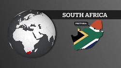 Earth Sphere Map and South Africa Country Map with National Flag Stock Footage