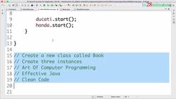 Java Programming for Complete Beginners - Java 16 - Step 05 - Exercise Solutions - Book Class and 3 Instances Instructional Video