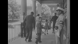 Pres. Dwight Eisenhower's family visits him at the hospital; Vice Pres. Richard Nixon's press conference after a visit News Clip