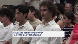 100-year-old time capsule opened at Northport High School News Clip