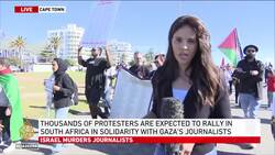 South African journalists march for Gaza colleagues killed by Israeli forces News Clip