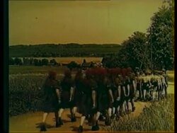 Panorama newsreel, Berlin life, leisure, boxing, 1944 Stock Footage