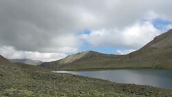 View lake scenes in mountains, national park Dombai, Caucasus, Russia, Europe Stock Footage