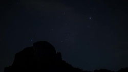 4K Time Lapse.  Night Sky and mountain, Milky Way Stock Footage