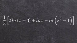Condensing a large logarithmic expression to one single logarithm Instructional Video