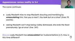 Act 3, Scene 4, ‘Macbeth’: Macbeth’s fears, and Lady Macbeth’s diminishing power Instructional Video