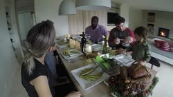 Holiday Season Mix Race Friend Family Indoor Stock Footage