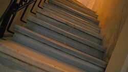 rotating old marble stairs Stock Footage