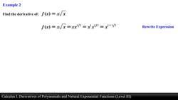 Calculus I: Derivatives of Polynomials and Natural Exponential Functions (Level 3 of 3) Instructional Video