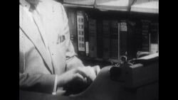 Man Typing on Typewriter in Office Stock Footage