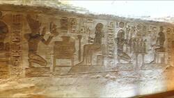 Egypt, Abu Simbel - Great Temple -Ramesses II - Offering rooms Stock Footage