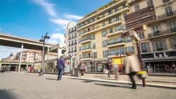 4K Time-lapse: Pedestrian crowded at Nice Ville Station, Nice France Stock Footage