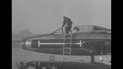 Air Force launches F-84 Thunderjet in the first zero-length launch using guided missile technique at Edwards Air Force Base News Clip