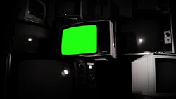 Vintage Tv With Green Screen. Black And White Shot. Stock Footage
