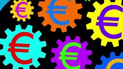 Multi colored euro thoughts Stock Footage
