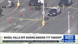 Tire falls off Boeing plane after takeoff, smashes vehicles News Clip