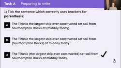 Writing the opening of a journalistic report about the Titanic Instructional Video