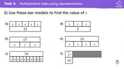 Solving simple linear equations with a multiplicative step Instructional Video