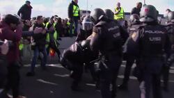 Striking taxi workers clash with police in Madrid Instructional Video